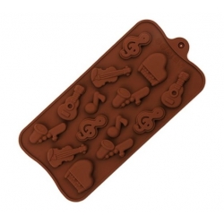 Forma silikonowa do czekolady pralin żelek lodu nuty nutki instrumenty